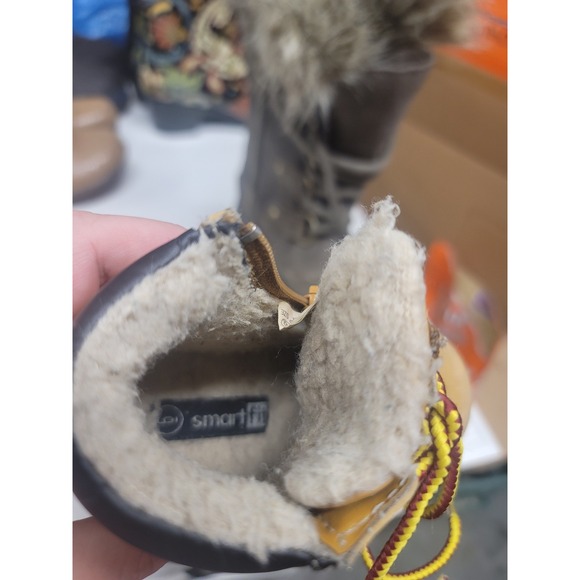 Smartfit Waterproof‎ Tan Brown Boots Size 6 Toddler Lace Up Zipper Warm - Picture 5 of 7